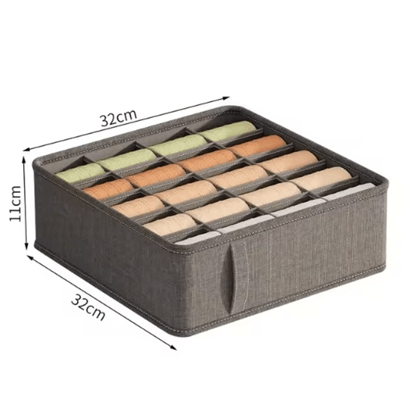 Underwear Drawer Organizer MultiCompartment Wardrobe Storage Box For Socks Lingerie 5