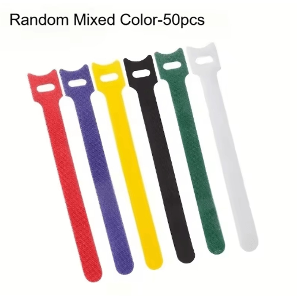 Adjustable Cable Management Straps Reusable Desk Wire Organizers 50pcs 12 By 150mm 1