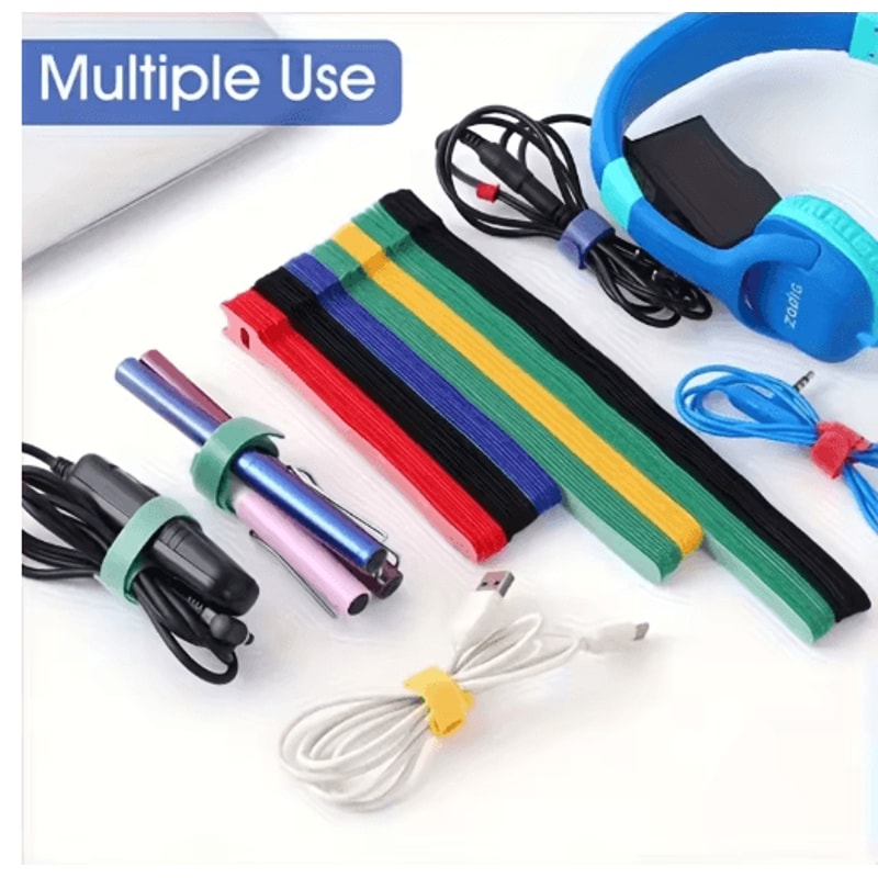 Adjustable Cable Management Straps Reusable Desk Wire Organizers 50pcs 12 By 150mm 4
