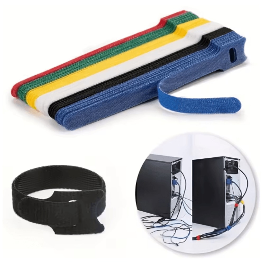 Adjustable Cable Management Straps Reusable Desk Wire Organizers 50pcs 12 By 150mm 5