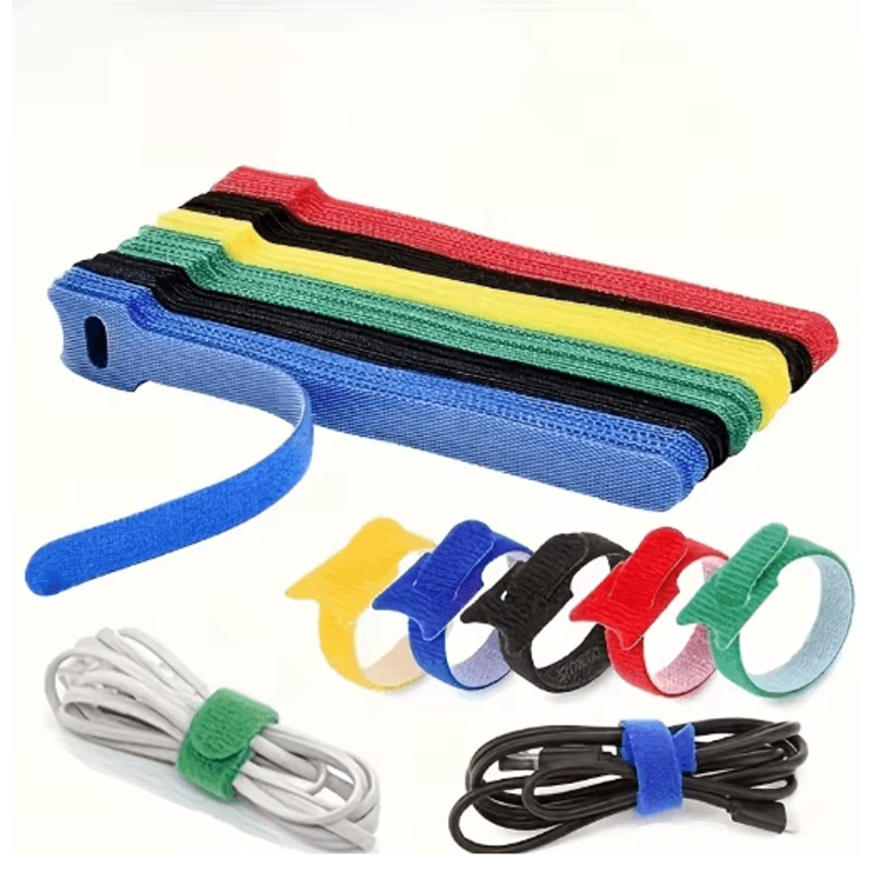 Adjustable Cable Management Straps Reusable Desk Wire Organizers 50pcs 12 By 150mm 6