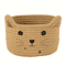 Cat Face Woven Cotton Storage Basket Cute Home Organizer For Toys Clothes Pet Supplies 1