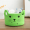 Cat Face Woven Cotton Storage Basket Cute Home Organizer For Toys Clothes Pet Supplies 5
