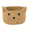 Cat Face Woven Cotton Storage Basket Cute Home Organizer For Toys Clothes Pet Supplies 8