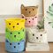 Cat Face Woven Cotton Storage Basket Cute Home Organizer For Toys Clothes Pet Supplies 9