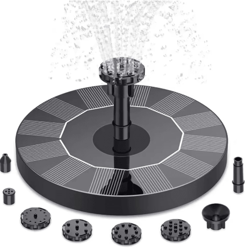 SolarPowered Floating Fountain Pump Decorative Water Feature 13cm 16cm 18cm 3