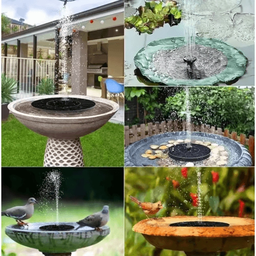 SolarPowered Floating Fountain Pump Decorative Water Feature 13cm 16cm 18cm 7