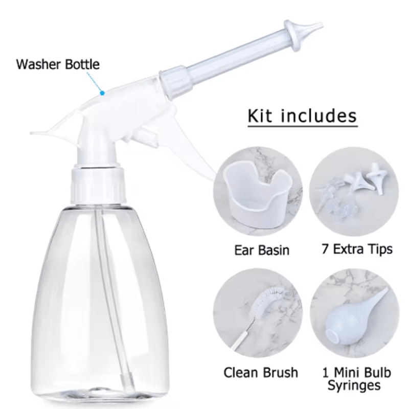 300ml Ear Cleaner Wax Removal Tool Portable Water Irrigation Flushing System 5