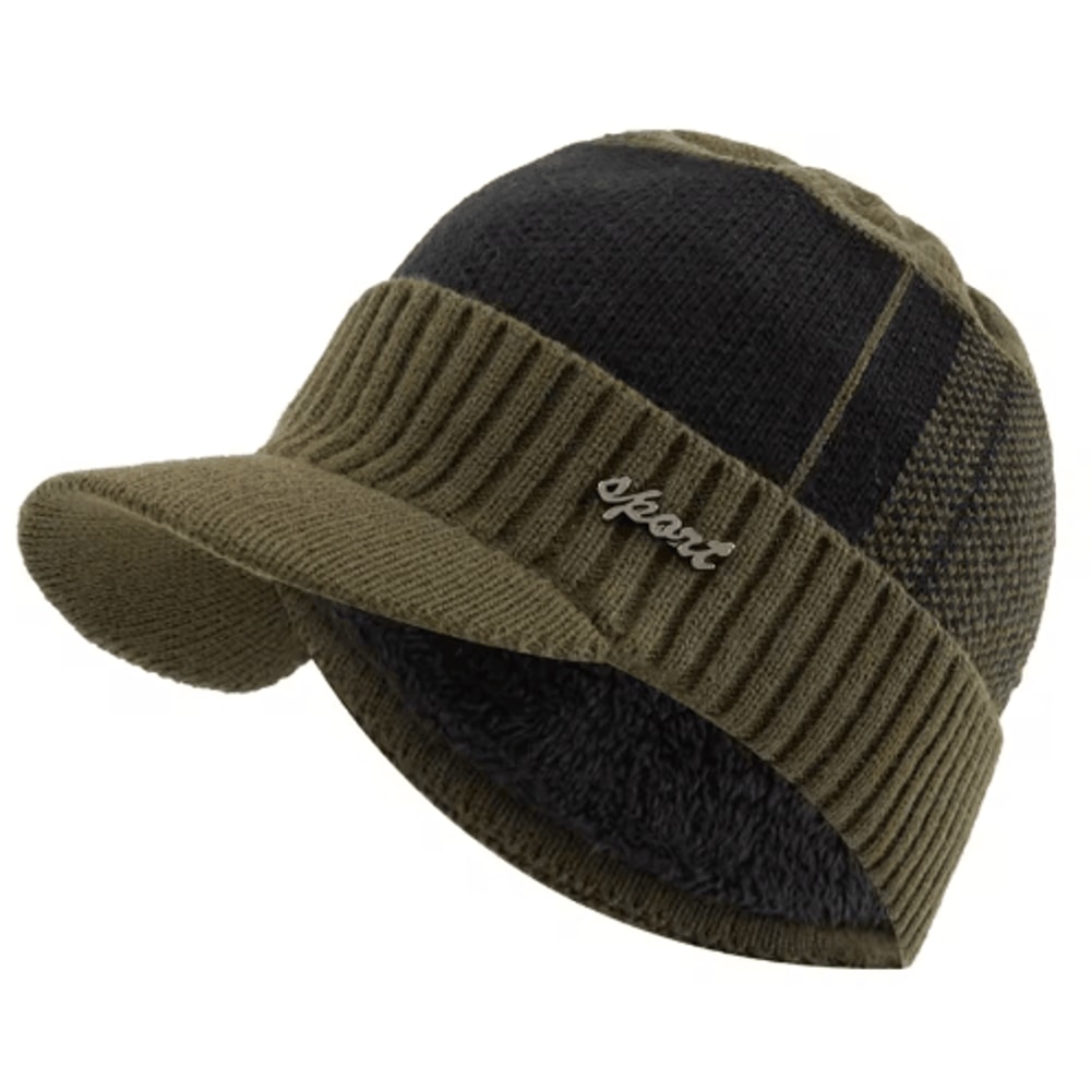 Unisex FurLined Winter Beanie With Brim Thick Knit Warm Hat For Men Women 3