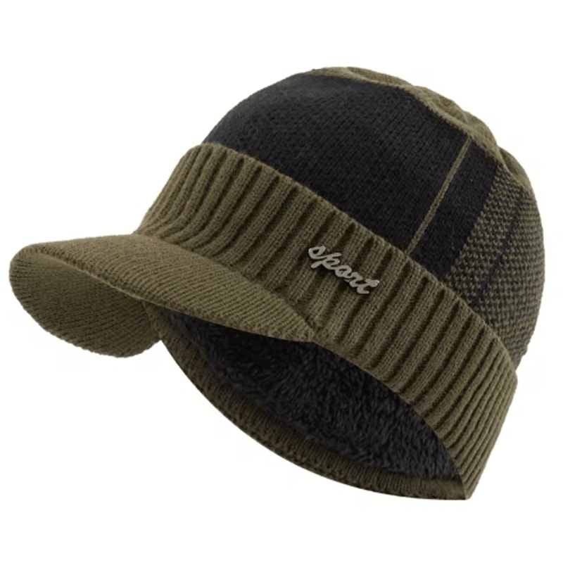 Unisex FurLined Winter Beanie With Brim Thick Knit Warm Hat For Men Women 3