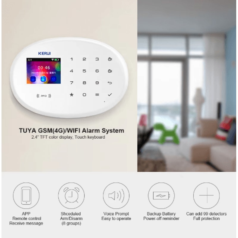 KERUI Smart Home Alarm System WiFi GSM 433MHz Wireless Security Kit 10
