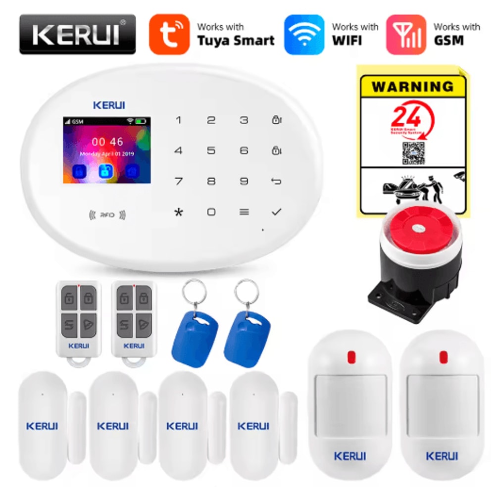 KERUI Smart Home Alarm System WiFi GSM 433MHz Wireless Security Kit 4