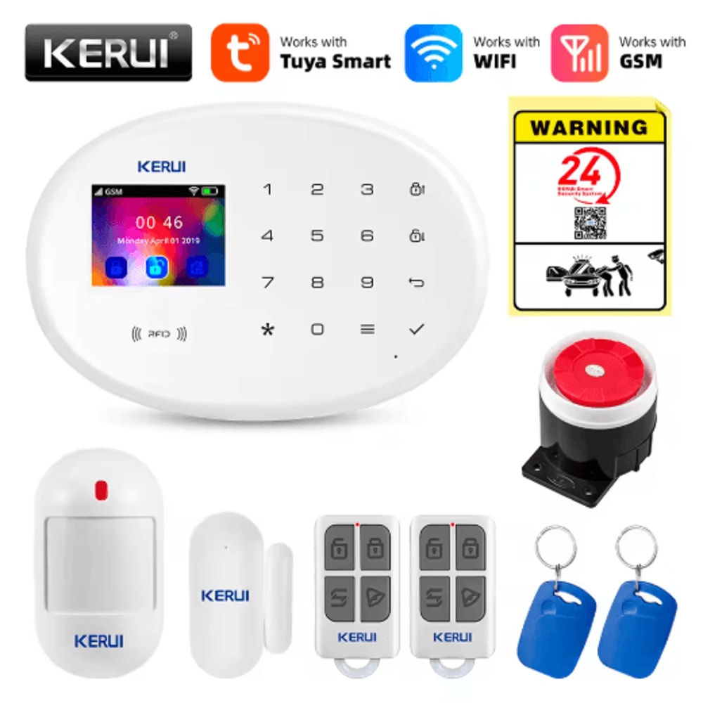KERUI Smart Home Alarm System WiFi GSM 433MHz Wireless Security Kit 6