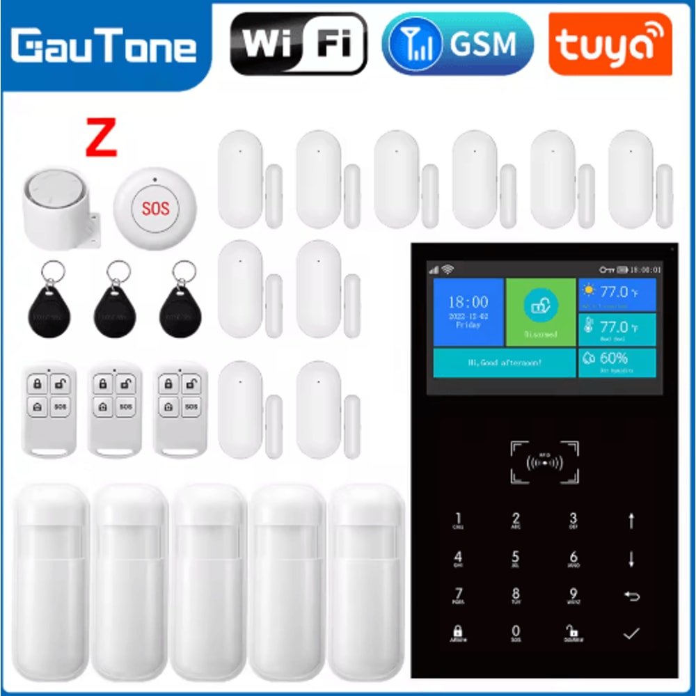 PG109 Smart Home Alarm System 43 WiFi GSM Burglar Security With Temperature Display 1