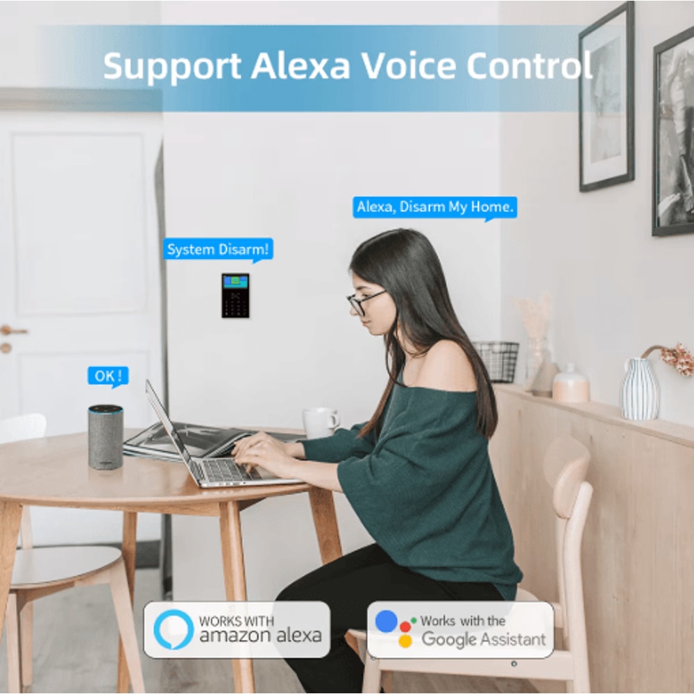 PG109 Smart Home Alarm System 43 WiFi GSM Burglar Security With Temperature Display 10