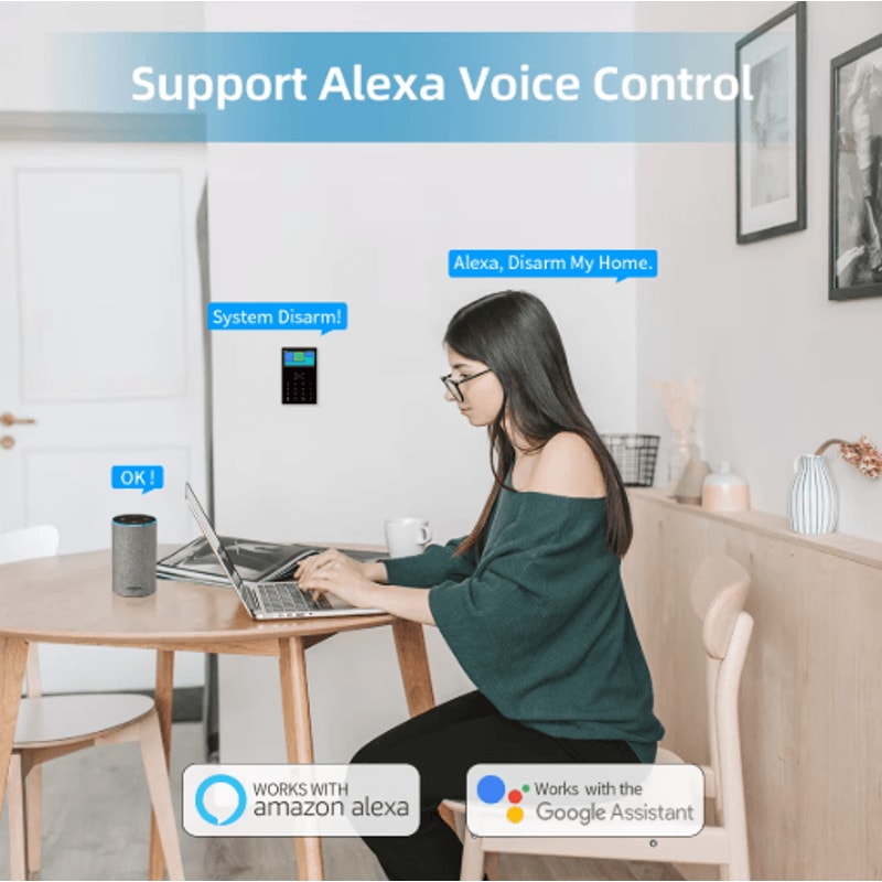 PG109 Smart Home Alarm System 43 WiFi GSM Burglar Security With Temperature Display 10