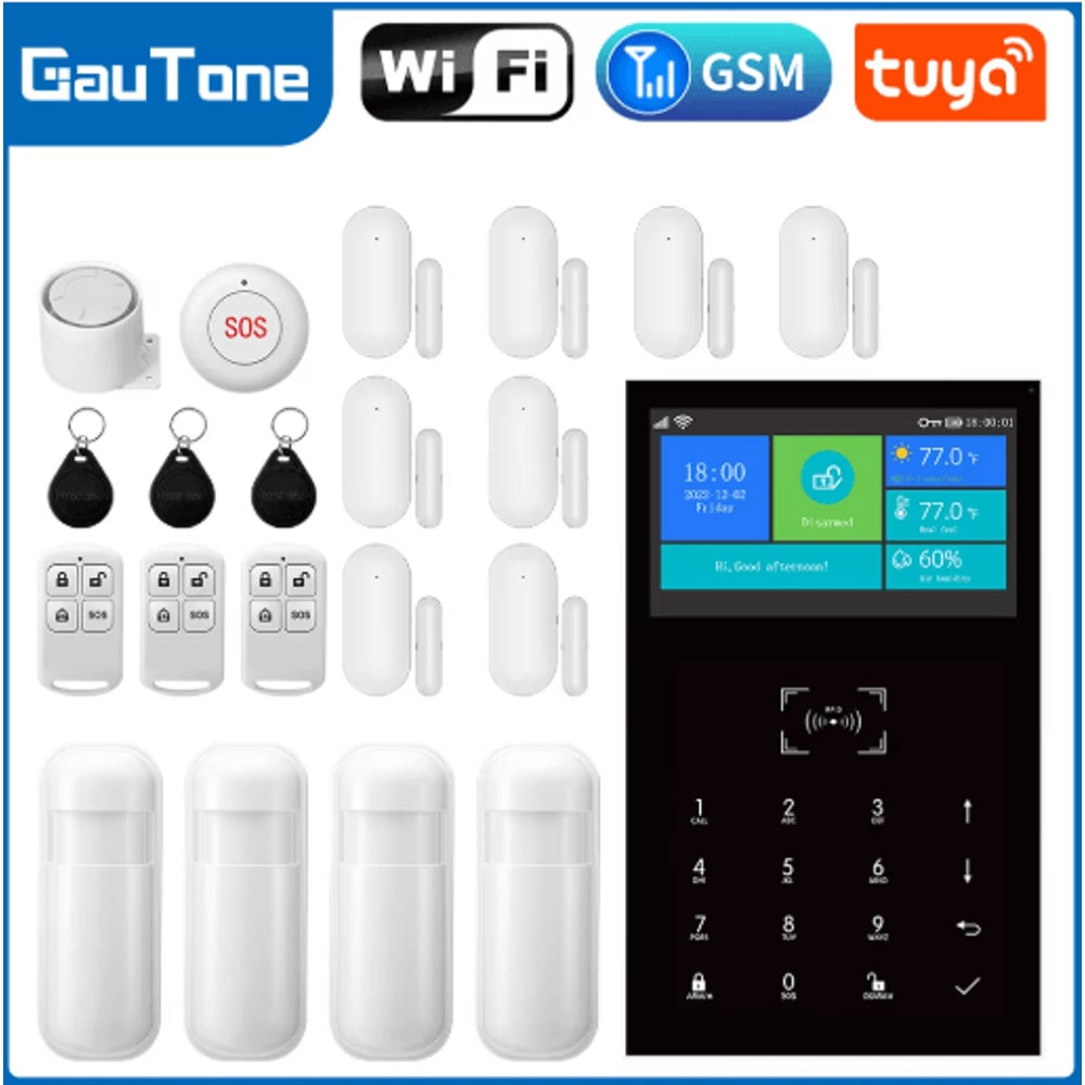 PG109 Smart Home Alarm System 43 WiFi GSM Burglar Security With Temperature Display 12