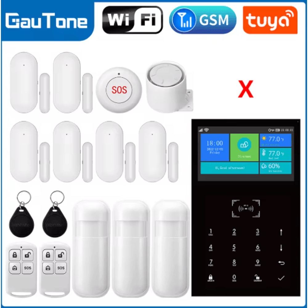 PG109 Smart Home Alarm System 43 WiFi GSM Burglar Security With Temperature Display 2