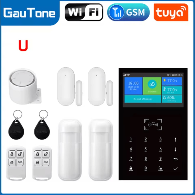 PG109 Smart Home Alarm System 43 WiFi GSM Burglar Security With Temperature Display 6