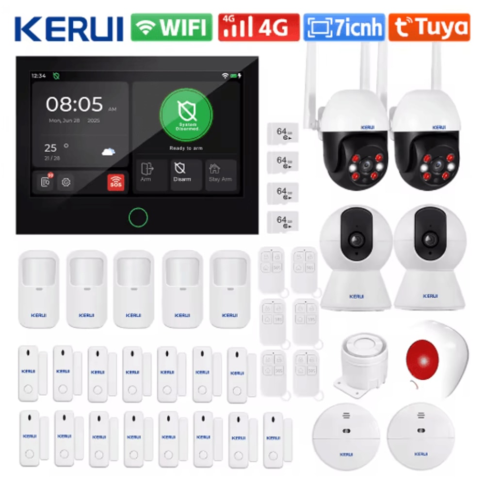 KERUI G70 Tuya Smart Home Alarm System WiFi 4G With 7 Touchscreen Panel 4