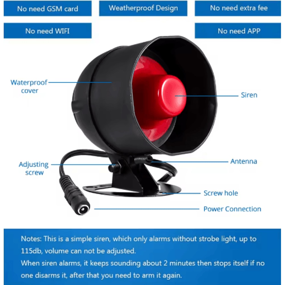 KERUI Standalone Wireless PIR Alarm Siren Home Garage Burglar Alert 6
