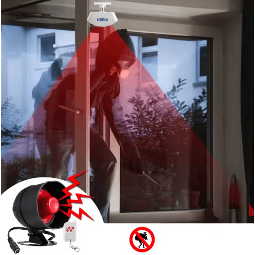 KERUI Standalone Wireless PIR Alarm Siren Home Garage Burglar Alert 8