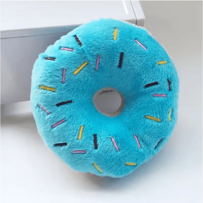 Squeaky Plush Donut Dog Toy Soft Chew Interactive Toy For Puppies And Small Dogs 3