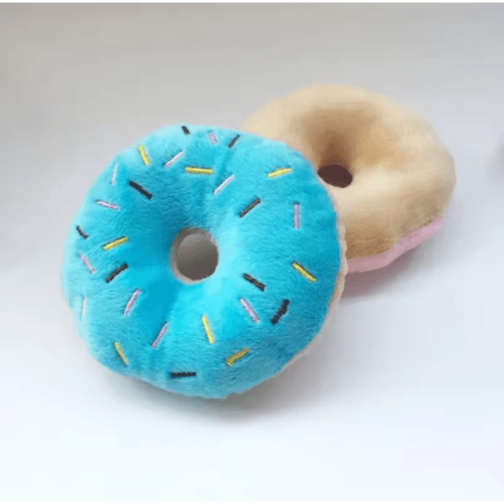 Squeaky Plush Donut Dog Toy Soft Chew Interactive Toy For Puppies And Small Dogs 5