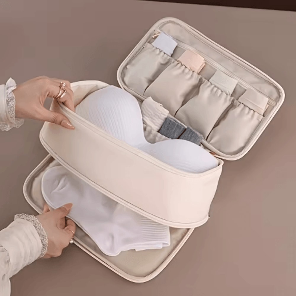 Travel Storage Organizer Bag DoubleLayer Underwear Socks Pantyhose Packing Pouch 5