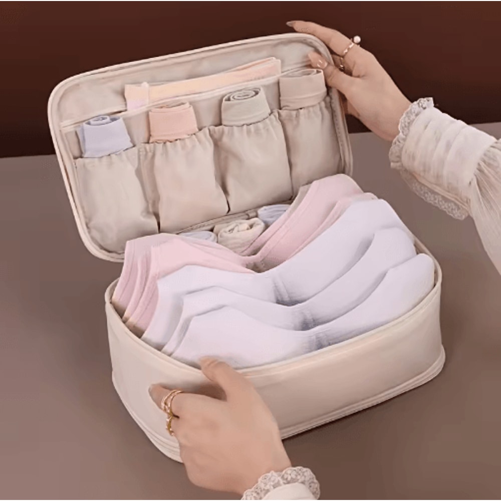 Travel Storage Organizer Bag DoubleLayer Underwear Socks Pantyhose Packing Pouch 6