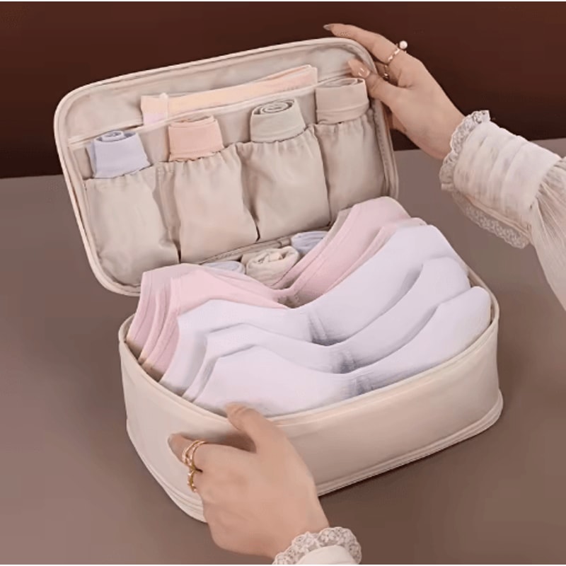 Travel Storage Organizer Bag DoubleLayer Underwear Socks Pantyhose Packing Pouch 6