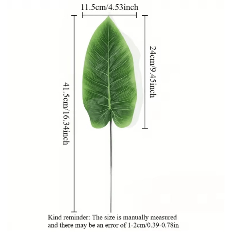 Artificial Banana Leaf Palm Branches 12Pack Realistic Green Foliage For Home Event Decor 1