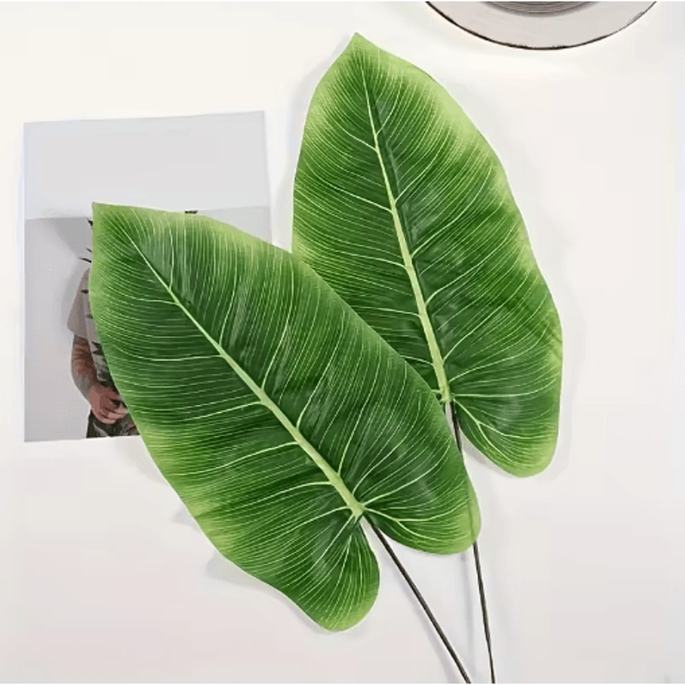Artificial Banana Leaf Palm Branches 12Pack Realistic Green Foliage For Home Event Decor 3
