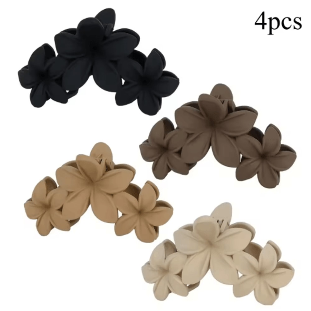 Vintage Flower Shark Hair Clip Frosted Grab Clip Hair Accessory For Women 1