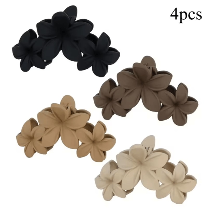 Vintage Flower Shark Hair Clip Frosted Grab Clip Hair Accessory For Women 1