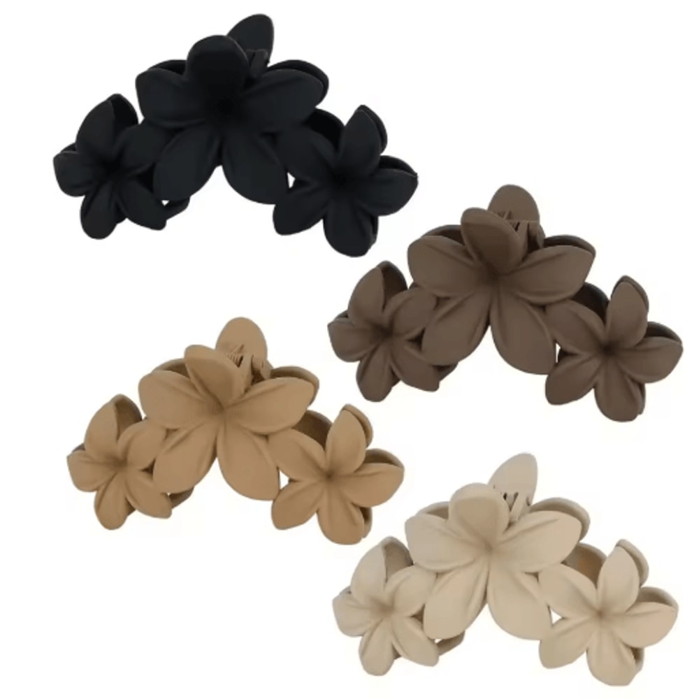 Vintage Flower Shark Hair Clip Frosted Grab Clip Hair Accessory For Women 2