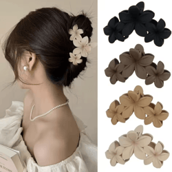 vintage flower shark hair clip – frosted grab clip hair accessory for women