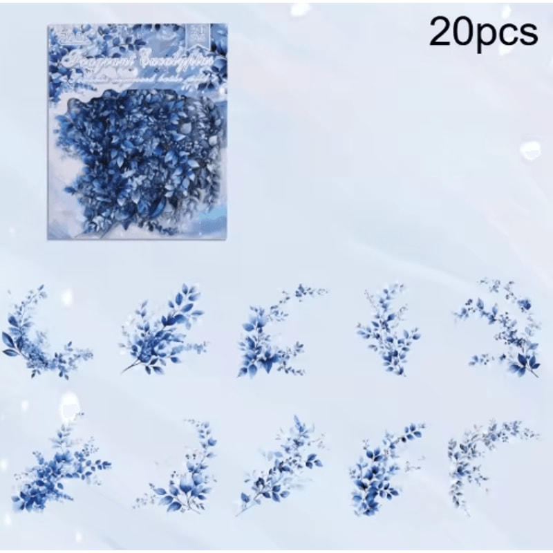 Retro Plant Flower PET Stickers 20Pack DIY Journal Scrapbooking Decoration Set 2