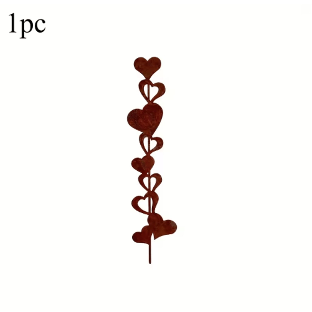 Rustic HeartShaped Iron Garden Stake Metal Outdoor Decor For Garden Patio Yard 1