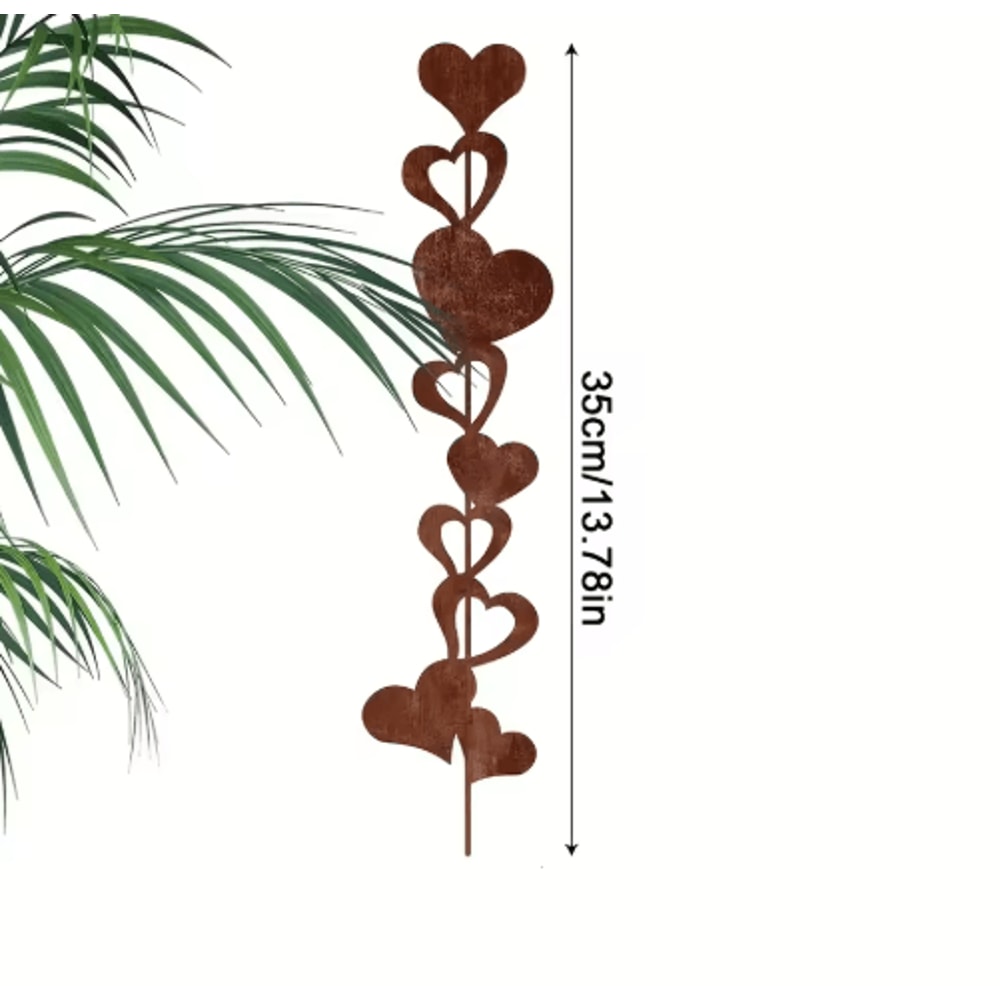 Rustic HeartShaped Iron Garden Stake Metal Outdoor Decor For Garden Patio Yard 2