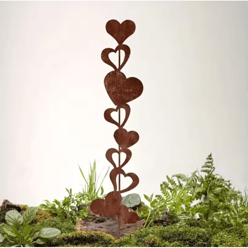 Rustic HeartShaped Iron Garden Stake Metal Outdoor Decor For Garden Patio Yard 6