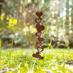 rustic heart-shaped iron garden stake – metal outdoor decor for garden, patio & yard