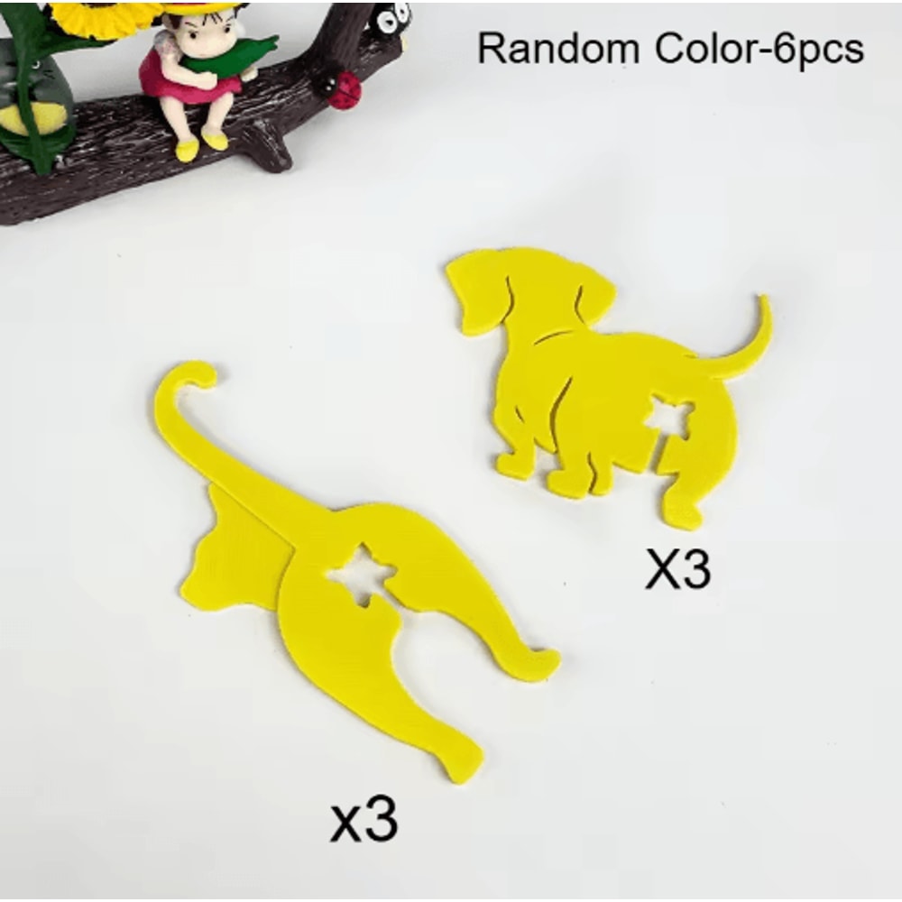 Cat Dog Butt Bread Bag Clips 6Pack Reusable Sealing Clips For Kitchen Storage 1