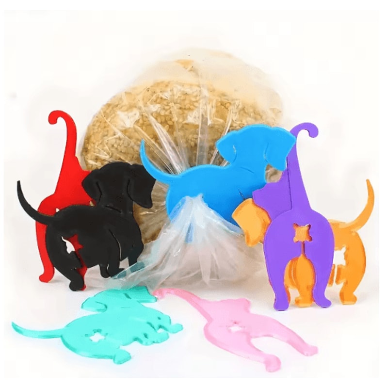 Cat Dog Butt Bread Bag Clips 6Pack Reusable Sealing Clips For Kitchen Storage 6