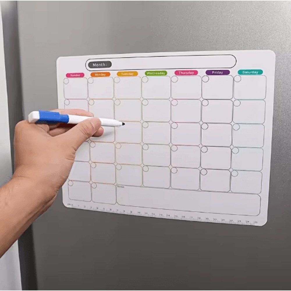 Magnetic Memo Message Board Reusable Erasable Refrigerator Note Pad Weekly Planner 7