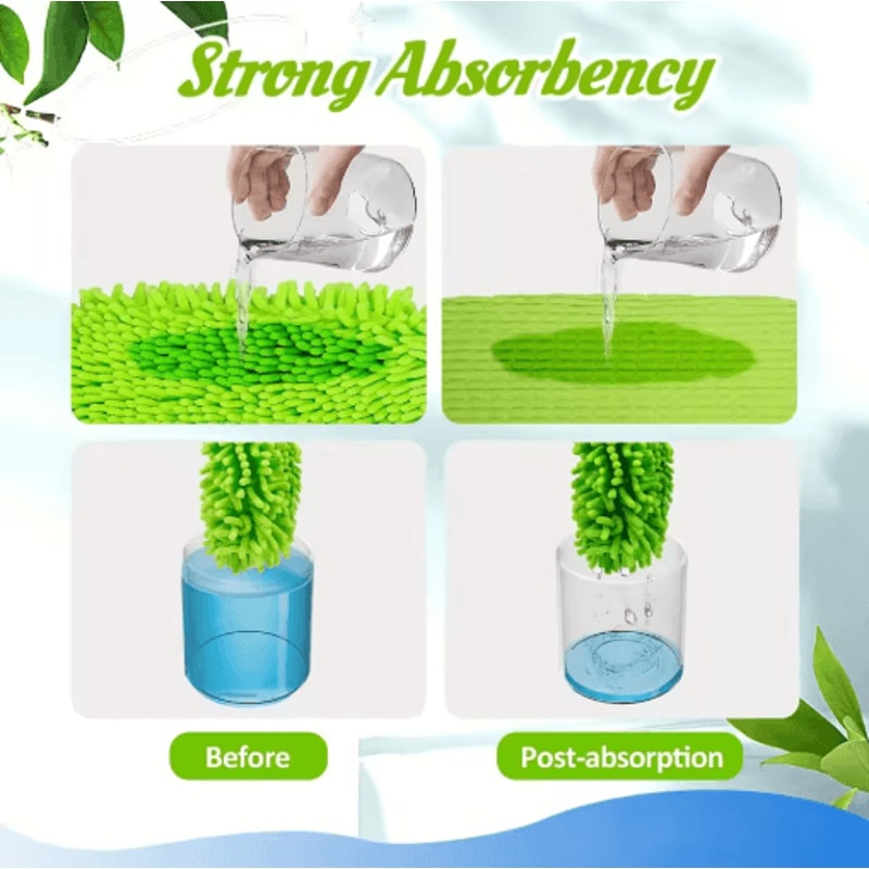 Reusable Chenille Mop Cloth Covers 4Pack Soft Highly Absorbent Floor Cleaning Pads 3