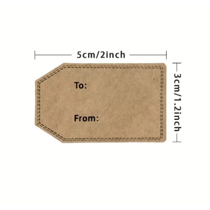 Kraft Paper Handmade Gift Tag Stickers 300Pack Decorative Packaging Party Labels 2