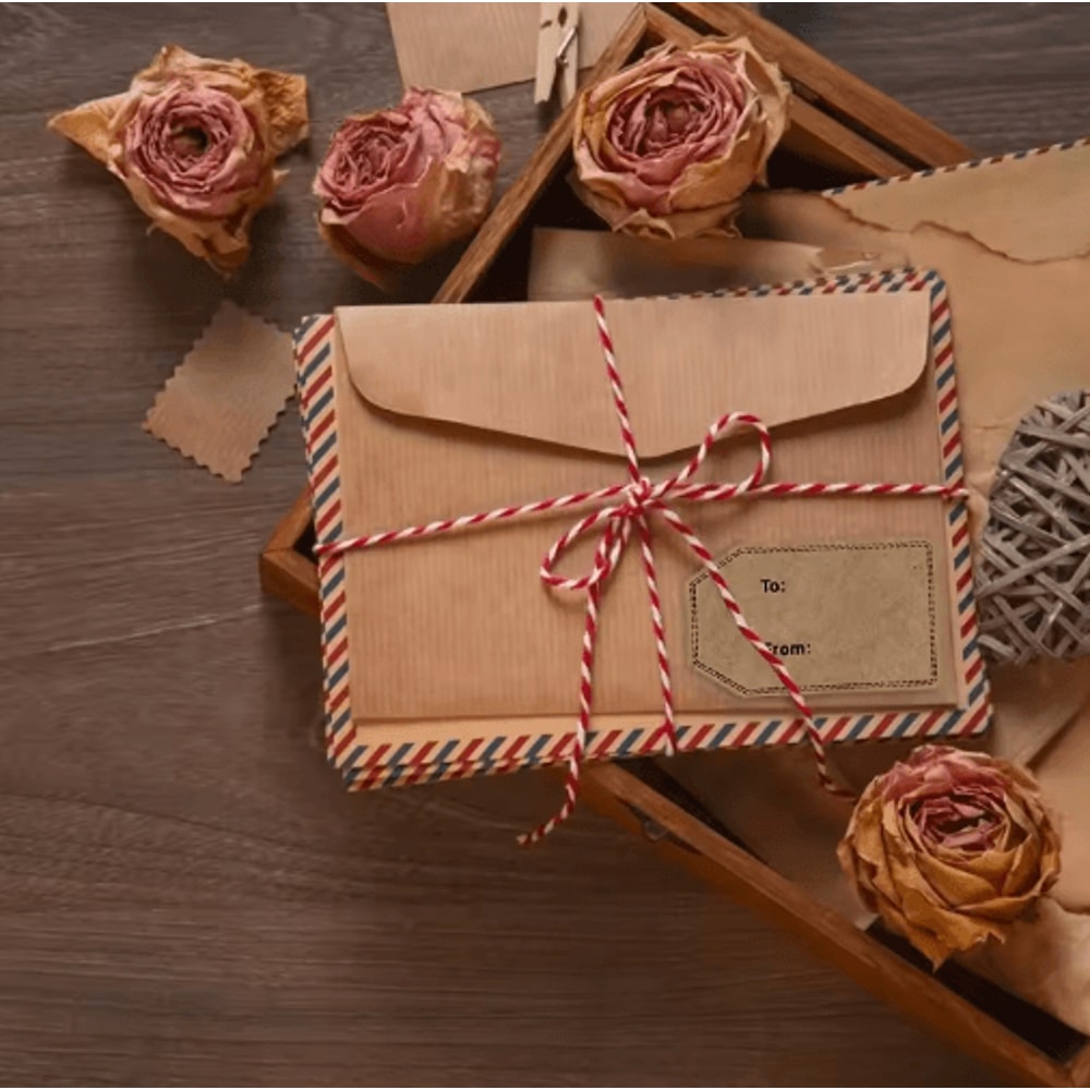 Kraft Paper Handmade Gift Tag Stickers 300Pack Decorative Packaging Party Labels 3