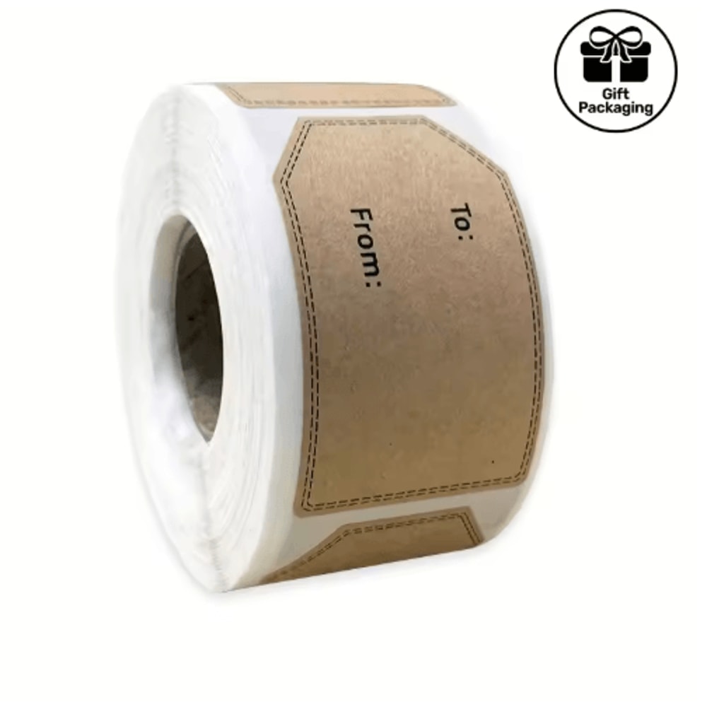 Kraft Paper Handmade Gift Tag Stickers 300Pack Decorative Packaging Party Labels 5