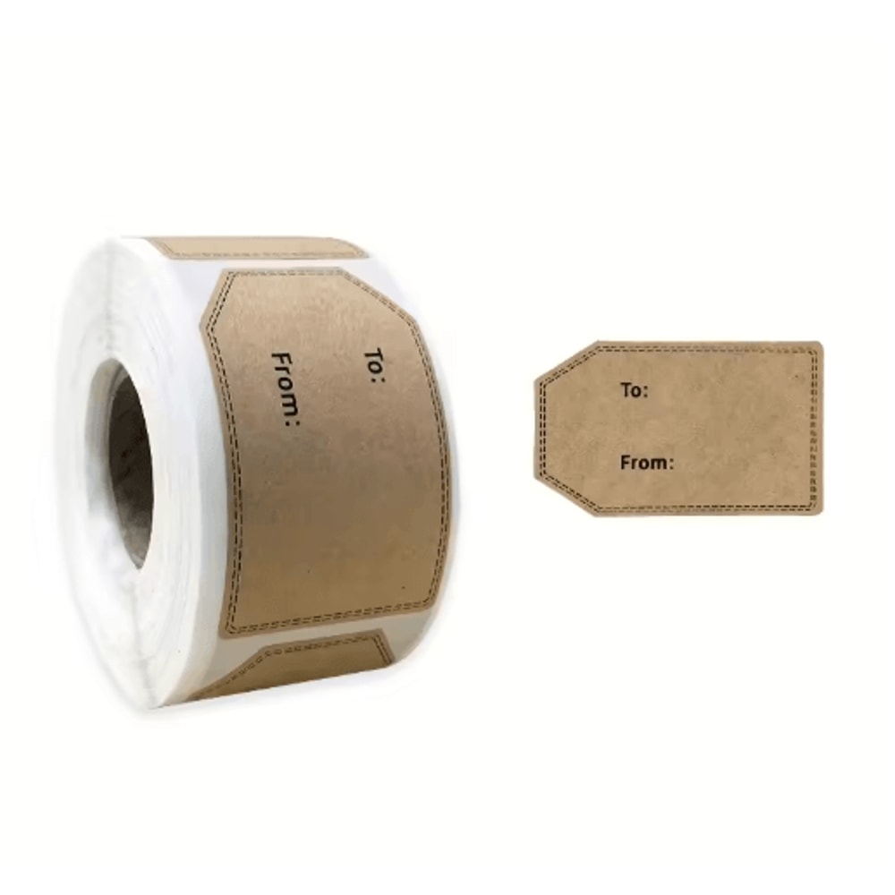 Kraft Paper Handmade Gift Tag Stickers 300Pack Decorative Packaging Party Labels 0